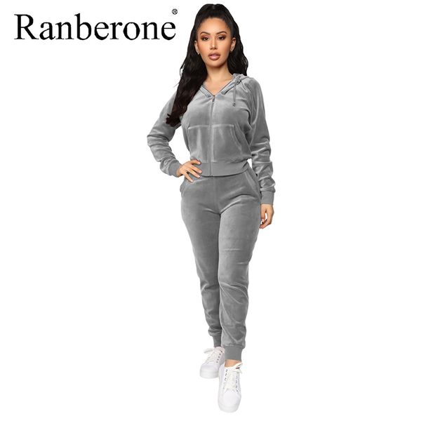 

gym clothing sport suit female tracksuit hoodie set 2 pieces full sleeve hooded zipper sweatshirts sweatpants casual women 2021, White;black