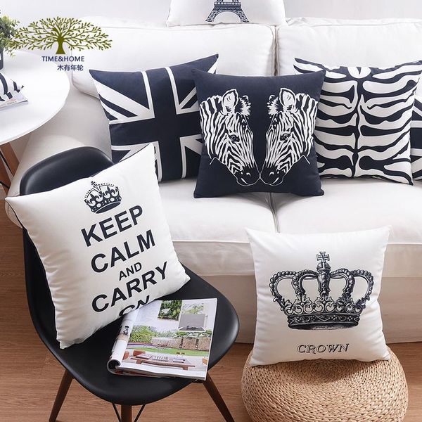

tree birds soft cushion covers crown arrow horse uk flag black and beige pillow cases paris bedroom sofa decoration
