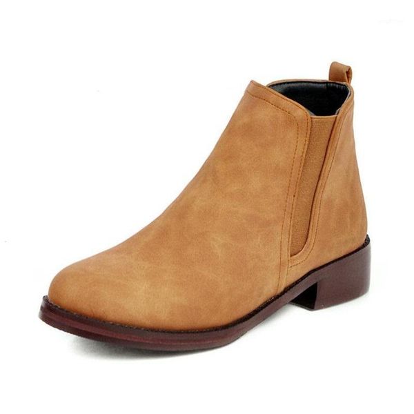 

woman vintage black low heels women retro pu leather ankle boots 2021 women's zip ladies shoes female short boots plus size 431