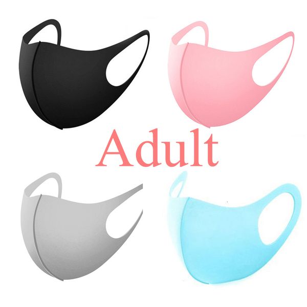 

4 colors anti dust masks anti-fog face mask for adults breathable reusable dustproof ice silk cotton masks, Black