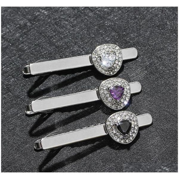 

crystal tie clips for mens silver metal wedding necktie clasp gentleman tie bar pin for man gift fohzt