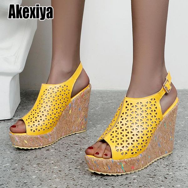 

women summer sandals hollow open toe ladies sandals soft sole wedge sandales female shoe large size 34-43 o330, Black
