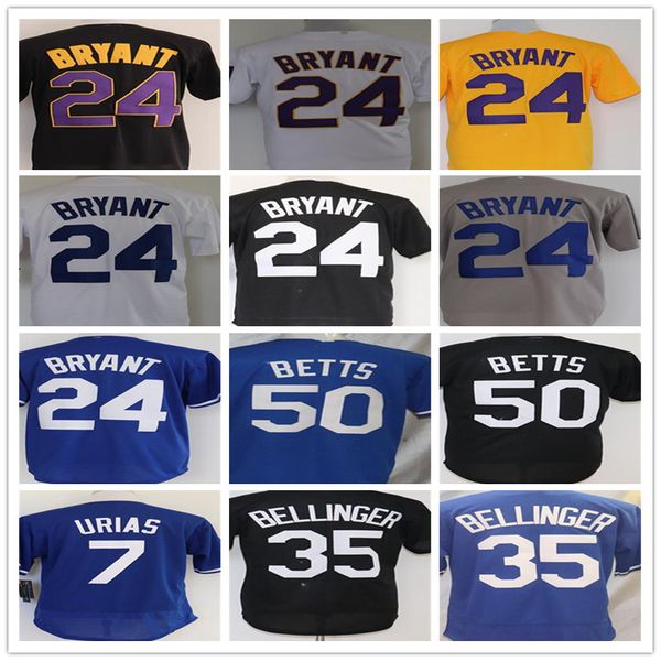 

2021 new 8 bryant 24 kb black 7 julio urias jersey mamba 35 cody bellinger 50 mookie betts stitched baseball jersey, Blue;black