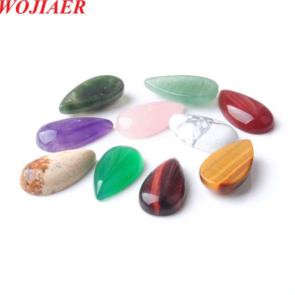 WOJIAER Naturale Rosso Occhio di Tigre Pietra Preziosa Cabochon CAB Perline 11x21mm Lunga Goccia D'acqua Creazione di Gioielli Fit Anelli FAI DA TE BZ907