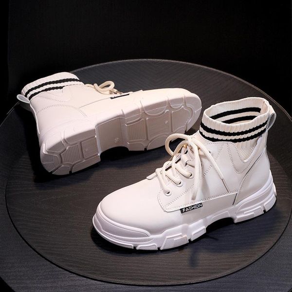 

2020 new martin boots women casual 3-5cm new retro round head thick heel ladies snow boots front lace-up martin women, Black