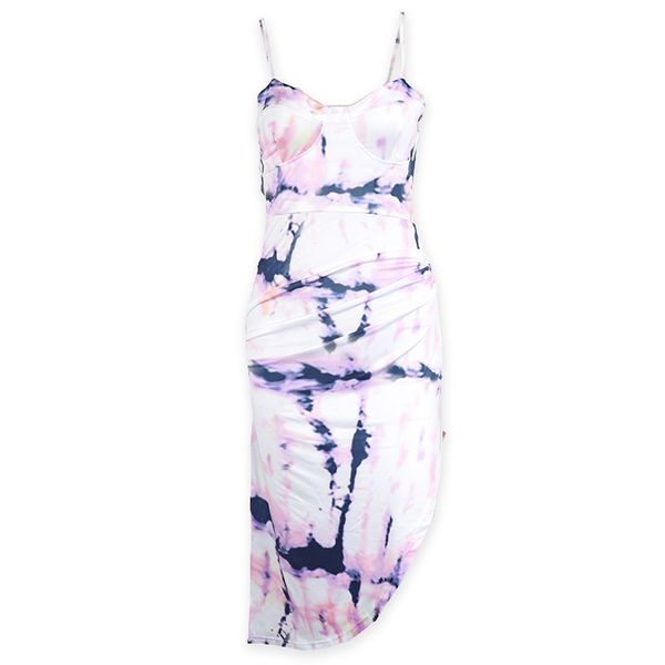 

casual dresses high quakity woman sleeveless summer halter dress with breast print and hip wrap, Black;gray