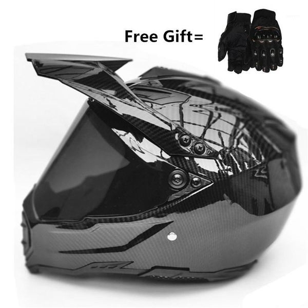 

carbon fiber grain men atv dh downhill dirt bike off-road racing helmets full face motorcycle helmet lens visor1