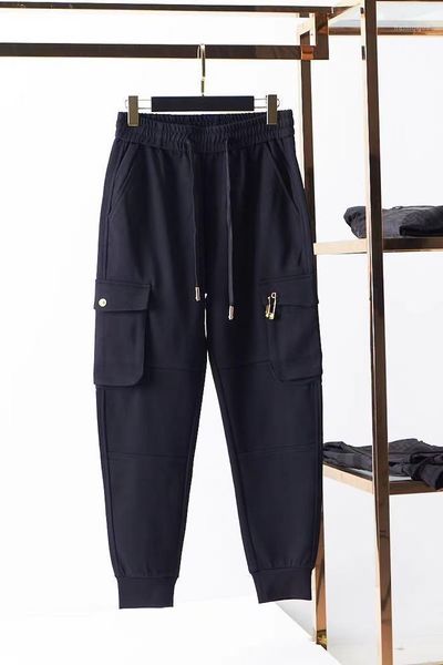 

k1178 fashion men's pants 2020 runway european design party style men's clothing1, Black