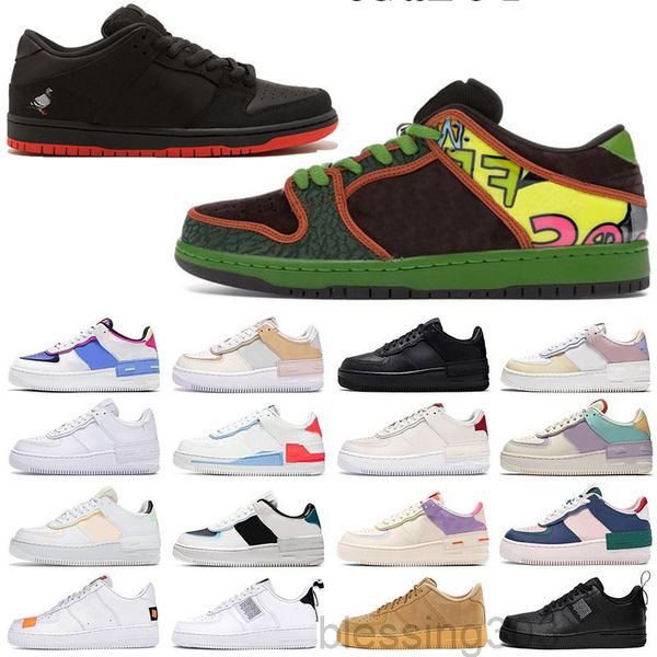 

new dunk plat-form shoes chunky dunky travis scotts tie-dye black white varsity royal shadow fashion men shoes pine green women hkrr