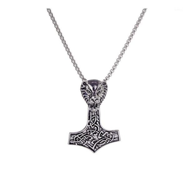 

gothic retro stainless steel anchor pendant necklaces creative tiger pendant necklaces for women men jewelry+chain1, Silver