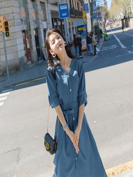 

2021 new french shirt of the vintage bow above button girl will see student style relaxed fashion dress stylish solid 70fz, Black;gray