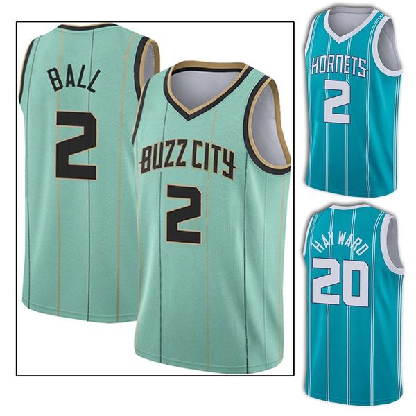 

2 lamelo 20 gordon ball terry hayward charlotte hornets men rozier basketball jerseys, Black;red