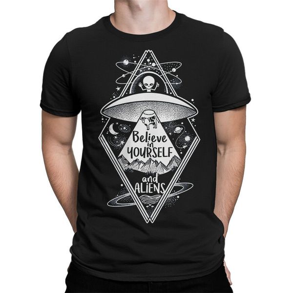 

believe in yourself and aliens funny t-shirt, men's women's all sizes Â classic custom design tee shirt sport hooded sweatshirt hoo