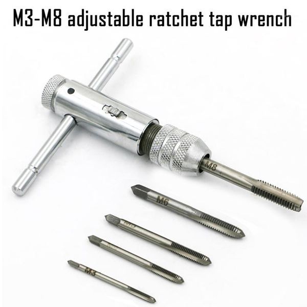 

new m3-m8 adjustable ratchet tap tap wrench for tapping hand for reversing wrench manual tapping accessories -1 set1