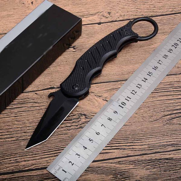 1 adet Açık Taktik Katlanır Bıçak 440C Siyah Tanto Blade Siyahları G10 Kolu EDC Cep Klasör Bıçakları Perakende Kutusu ile