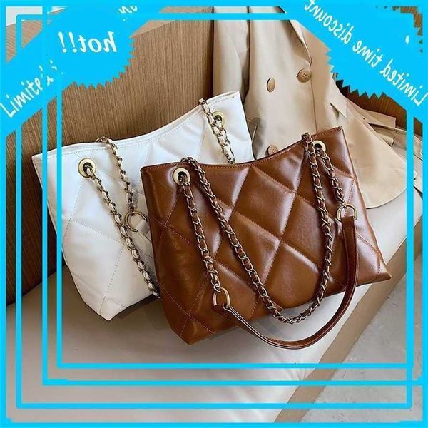 

large pu leather for women 2021 elegant shoulder handbags women's travels until lady chain designer branded tas