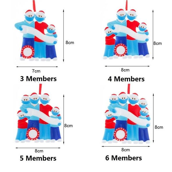 

decoration 2020 christmas tree ornaments family of 3 4 5 6 handwriting diy members names figures survivor quarantine gadgets 2021