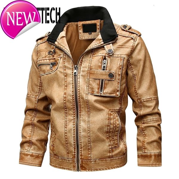 

mens leather jackets 2020 autumn winter new casual motorcycle pu faux leather jacket male biker leather coats windbreaker jacket, Black