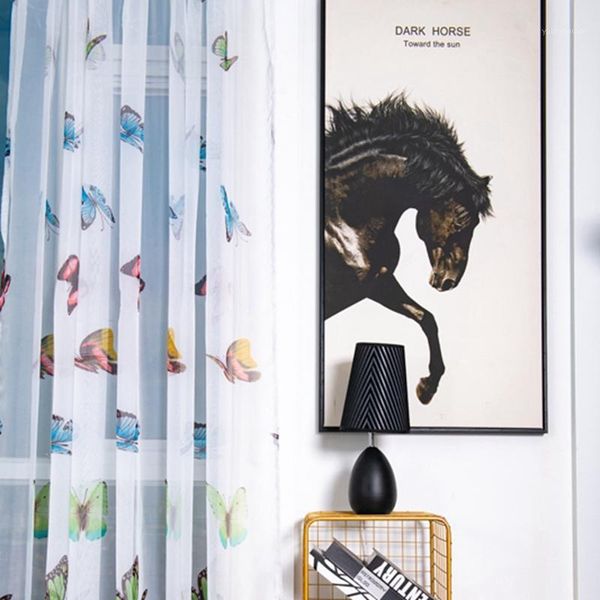 

curtain & drapes european style butterfly window print sheer panel curtains room divider for living bedroom kitchen1