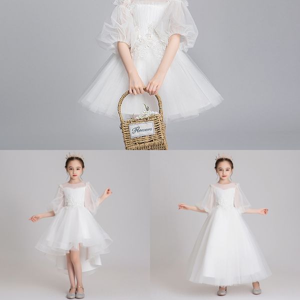 

girl's white short girl wedding pompous wedding princess dress 2020 new children's princess dress summer r7wzr, Black;gray