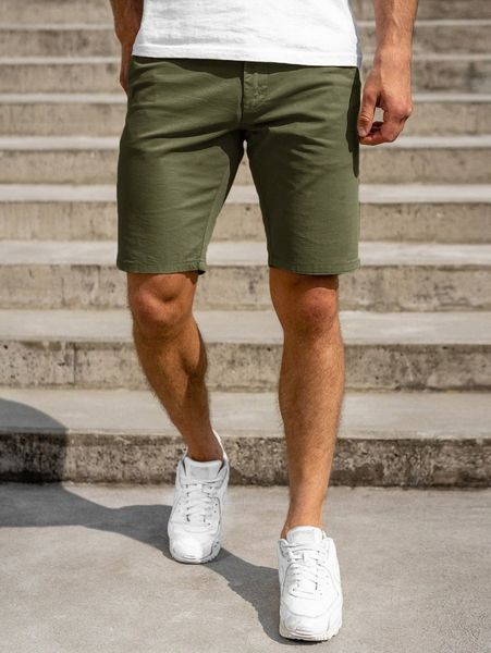 

men pocket straight leg shorts v35a#, Black