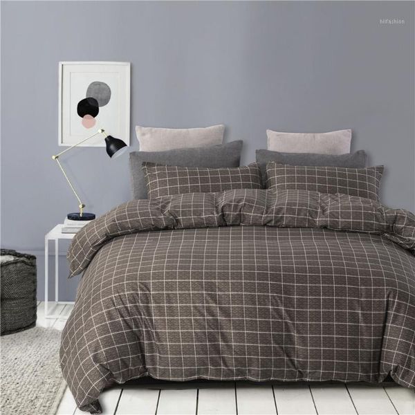 

black plaid simple pattern modern luxury comforter bedding set fashion king  twin size bed linen duvet cover sets gift1