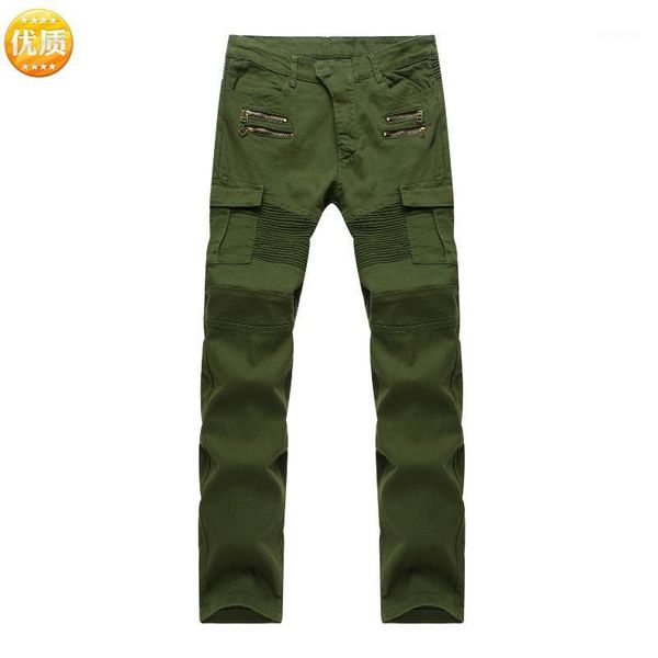 

army green zipper safari style long pants1, Blue