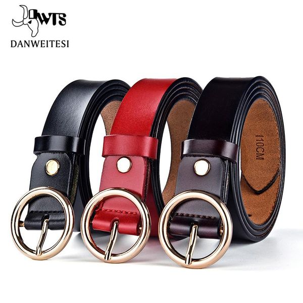 

dwts]women belt wild belts brand leather belt women fashion alloy double ring circle buckle girl jeans dress, Black;brown