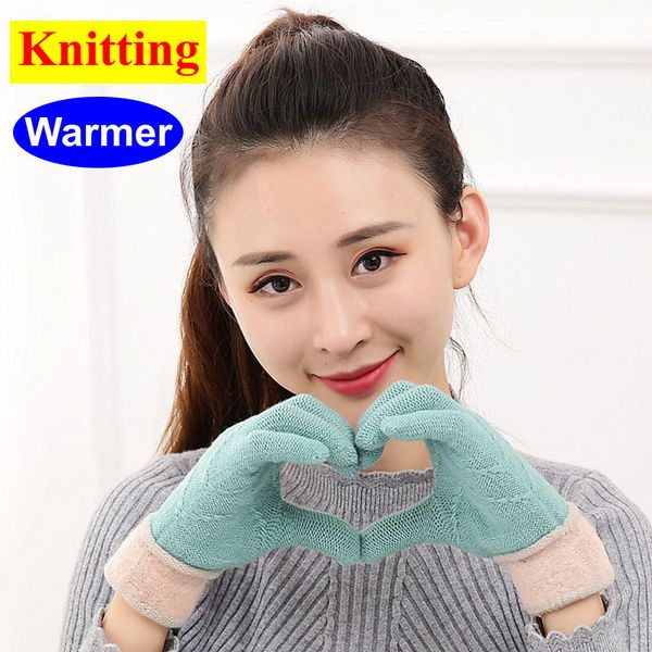 

2020 new designer fashion girl knitted wool gloves hand cover for men women winter outdoor cyling glove warm