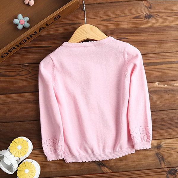 

2018 baby girls cardigan coat children sweater pullover spring autumn long sleeve hollow knit school girl sweater 12m 9y dq455 wmtusx, Blue