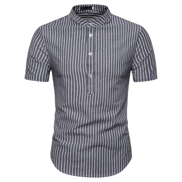 

man shirt cotton spring autumn casual short sleeve shirts y200408, White;black