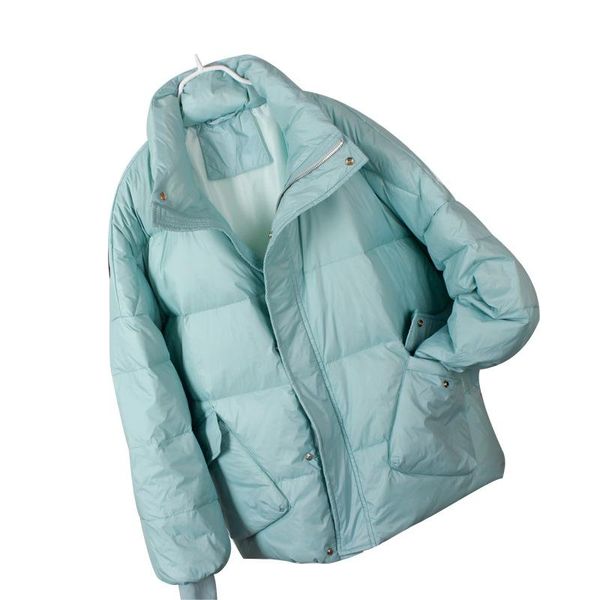 

women down thin autumn wide-waisted winter new 2021 abrigo largo mujer invierno oversize coat female jacket, Black