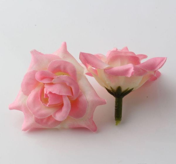 

100pcs pink crimping rose flower head wedding silk flower decoration flower b bbyqdd sweet07