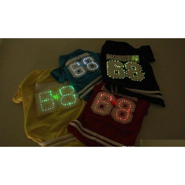 

2016 sale rushed dog costumes sweaters & sweatshirts coats, jackets & outerwears fashion pet dog clothes led colorful light bo6ia
