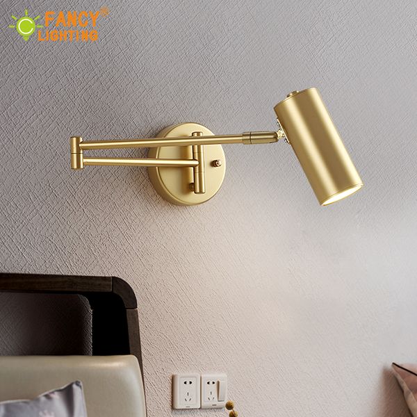 

e27 bulb for led wall lamp golden wall light fixture adjustable angle/ length wall sconce bedroom/bathroom/mirror lamp 1020