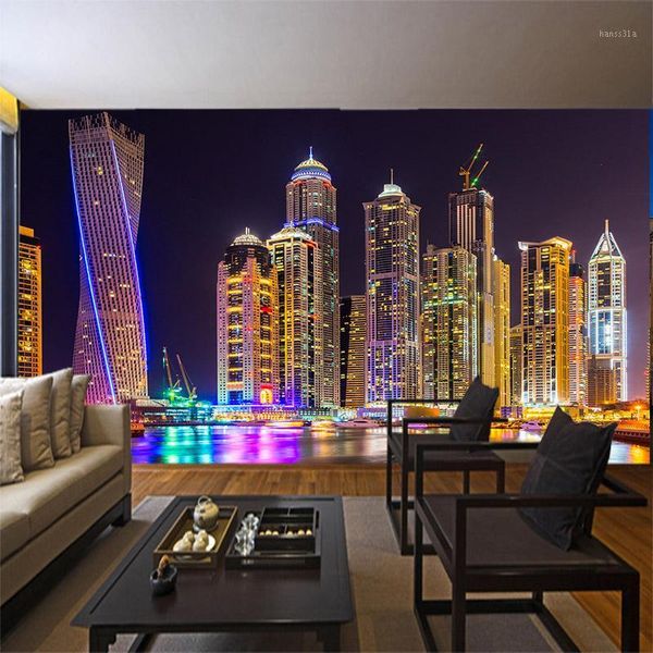 

custom wall mural wallpaper city night view pgraphy p background decorative painting wall papers home decor living room1