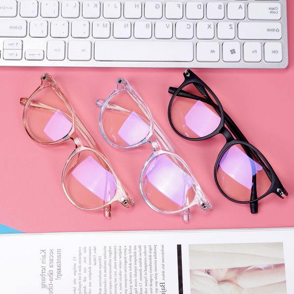 

blue blocking spectacles anti eyestrain decorative glasses light computer eyeglasses radiation protection clear pink black