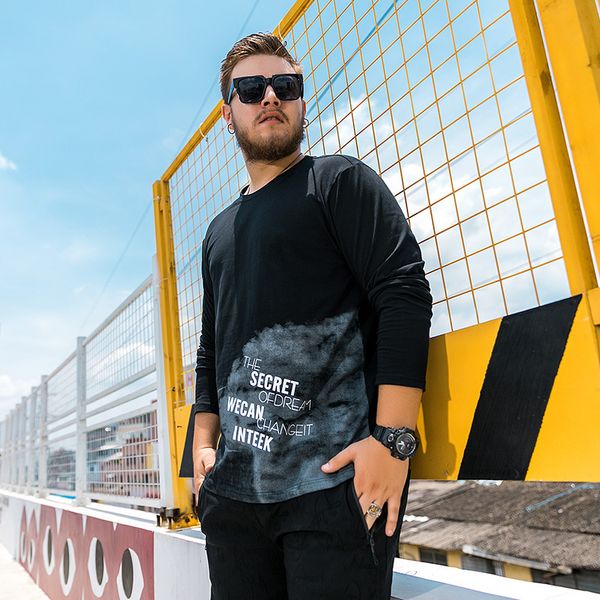 

pandal city fat plus large long sleeve t-shirt for middle-aged and young people