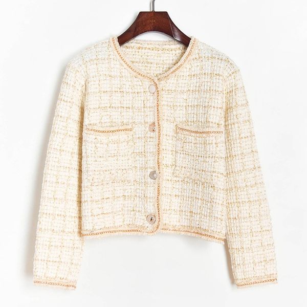 

women's cardigans plaid luxury autumn buttons elegant winter shirts party lady's office blouses outerwear clothes fog3, White;black