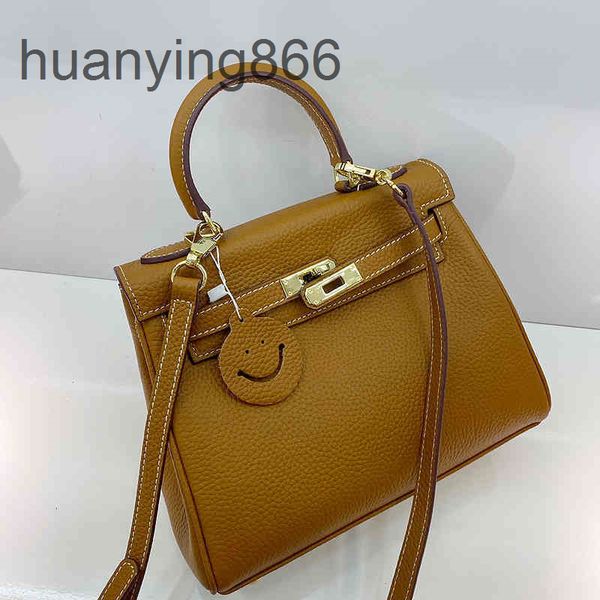 

brand h bags genuine leather handbags kelllys herme kelys bag women's 2022 fashion litchi h second generation mini