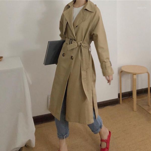 

2020 new women trench wholesale autumn winter selling women's fashion casual ladies work wear nice coats1, Tan;black