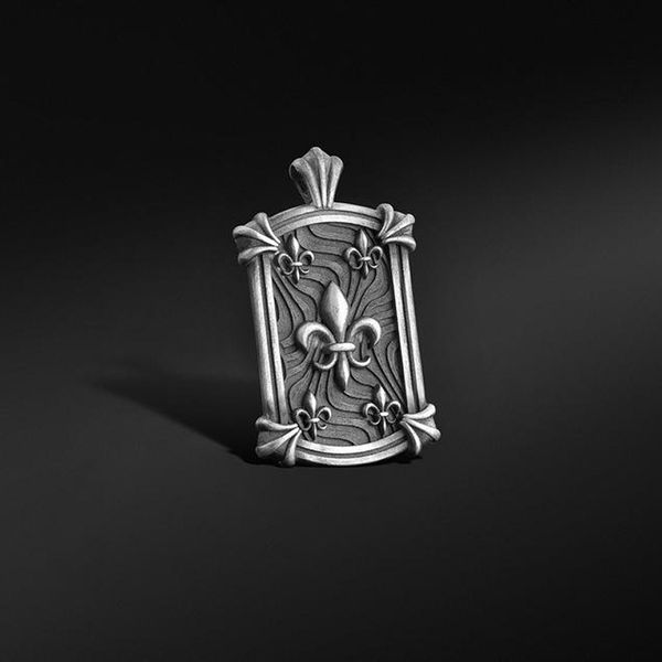 

fashion ins hip hop gold french iris medallion pendant women's christian men's necklace long sweater chain, Silver