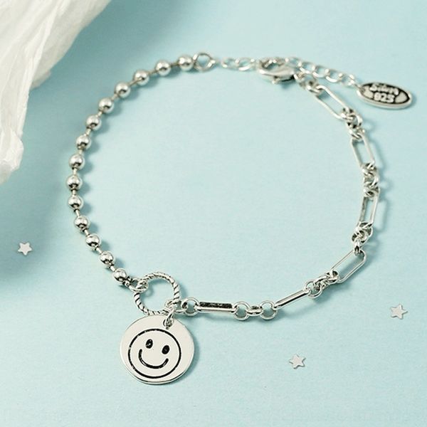 

hsrq0 round east bracelet gate jewelry letter smile smile all net card bracelet female korean red with face kinds of sweet students ytrj5, Golden;silver