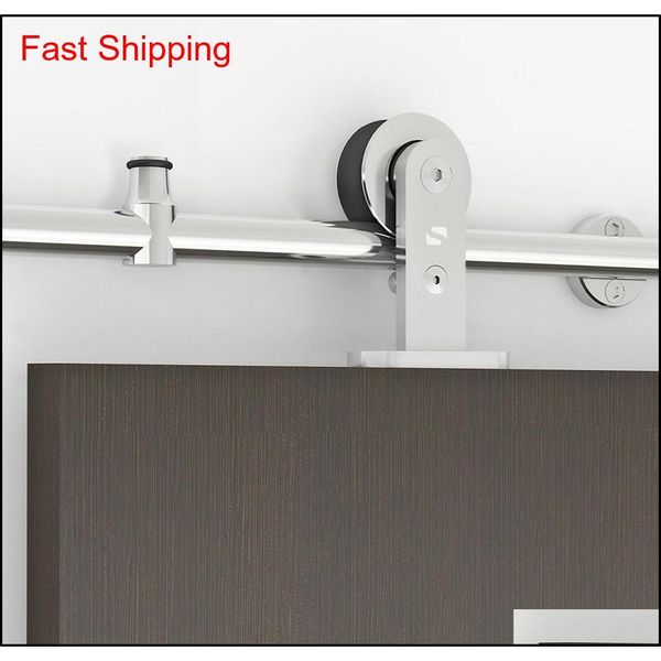 

usa ) modern 6.6' interior sliding barn door kit hardware set - stain qyliuy bdenet