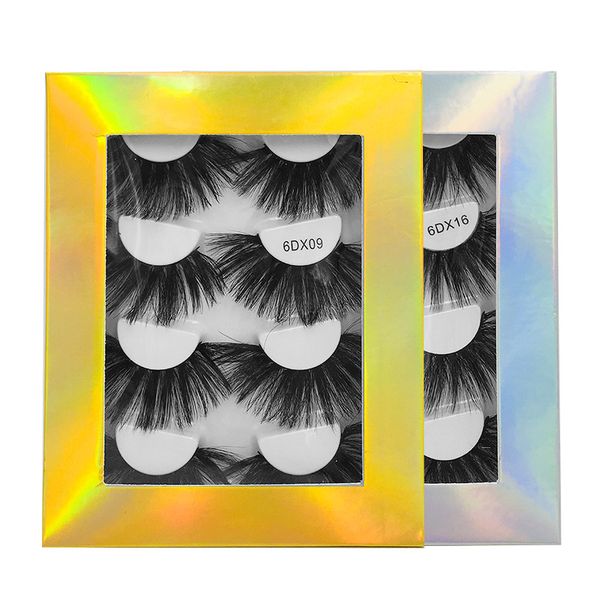 

4 pairs 25mm faux mink false eyelashes thick crisscross eye lashes extensions kit 6dx01