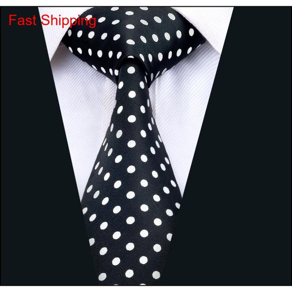 

classic silk men ties black tie sets dot mens neck ties tie hankerchief cufflinks set jacquard woven meeting qyllrz dh_seller2010, Black;blue