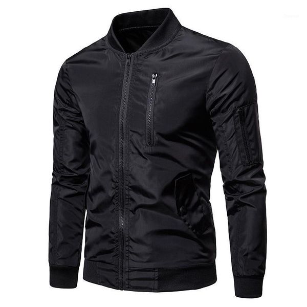 

casual motion running winter jacket men's 2021 long sleeve solid color slim jacket men plus size zipper windbreaker black coat1, Black;brown