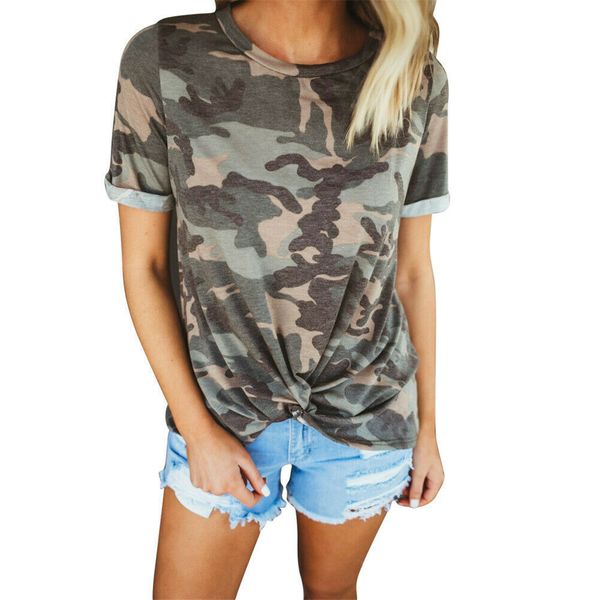 

new women's camouflage short sleeve t-shirts ladies casual summer t-shirt loose hoilday female o neck tees clothes, White