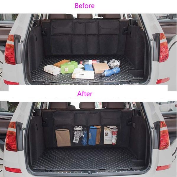 

car rear seat back trunk storage bag multi hanging nets pocket trunk bag organizer auto stowing tidying interior supplies