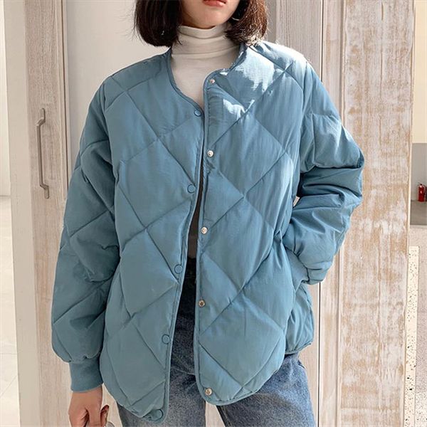 

2019 new design female simple women down cotton winter solid coat thick outwear sweet women plus size coats, Black
